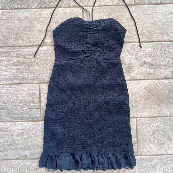 Free people black halter tie mini dress! - Picture 3 of 9